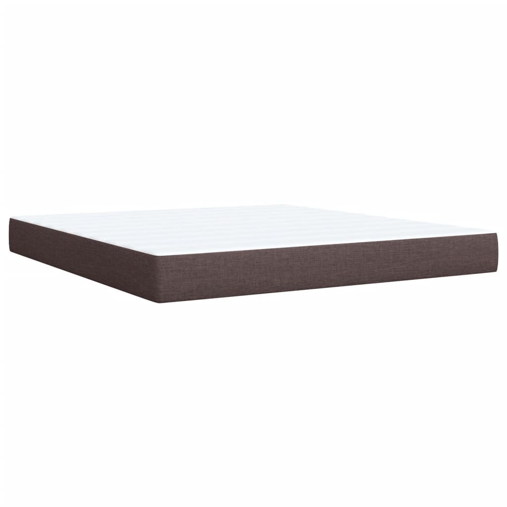 Boxspring met matras stof donkerbruin 180x200 cm – afbeelding 9
