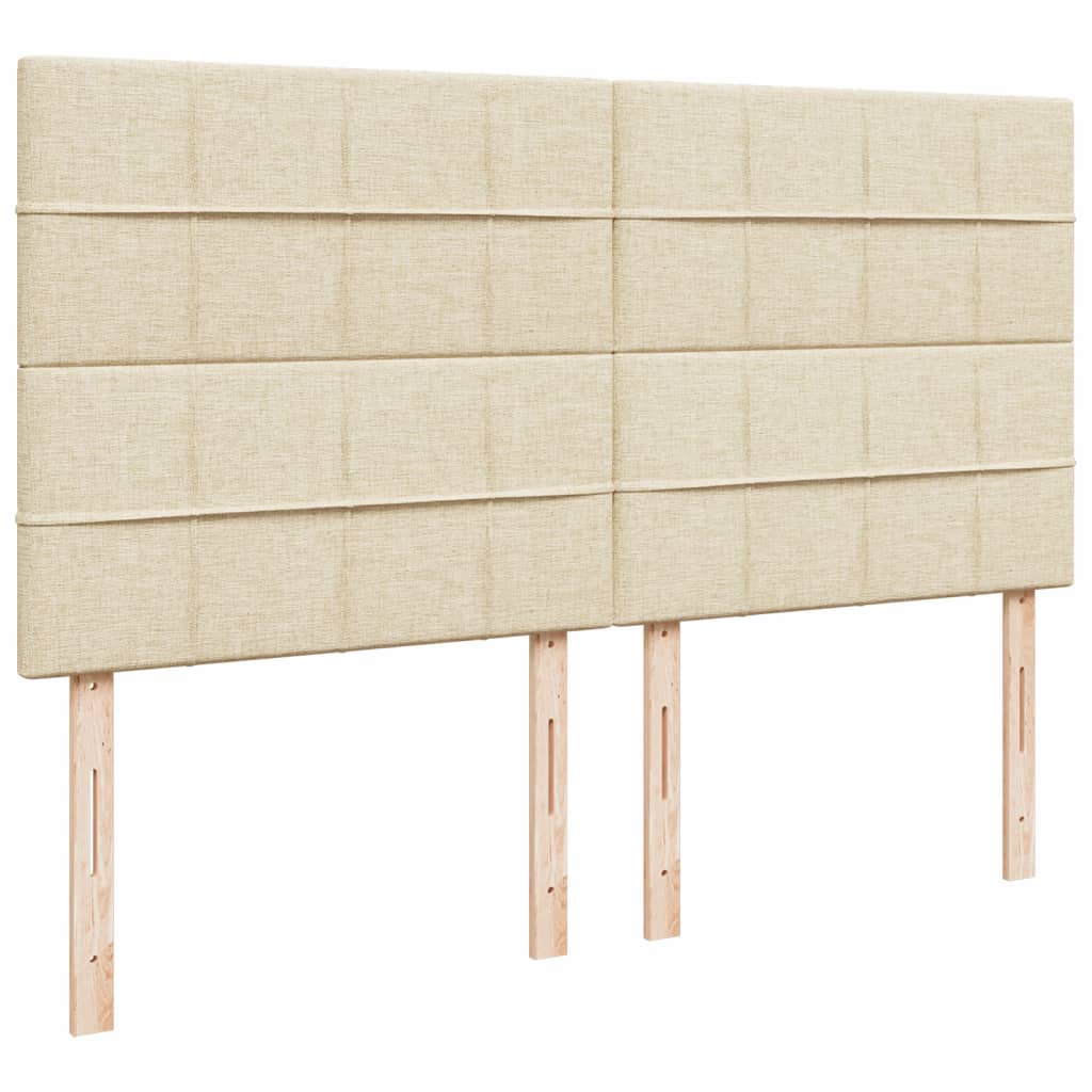 Boxspring met matras stof crèmekleurig 200x200 cm – afbeelding 7