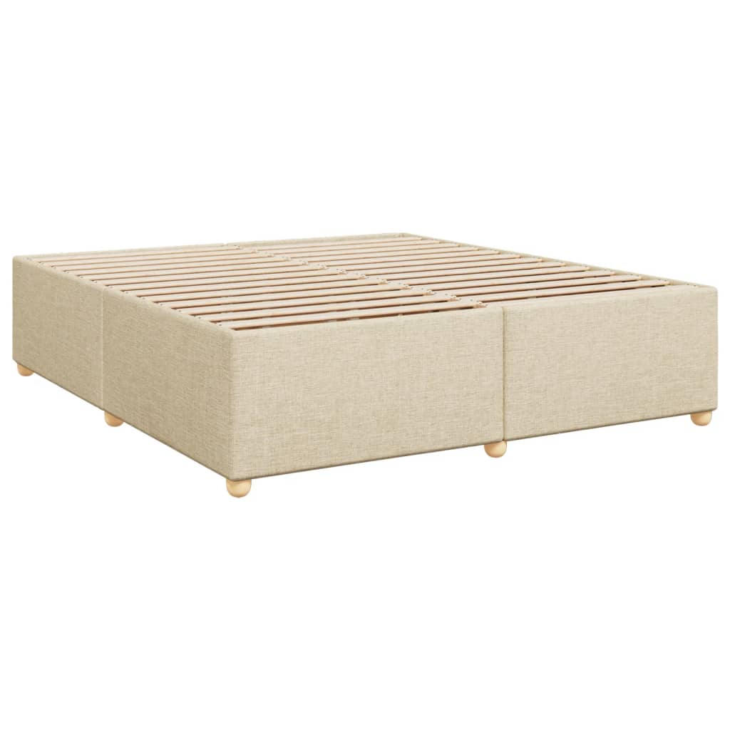 Boxspring met matras stof crèmekleurig 200x200 cm – afbeelding 8