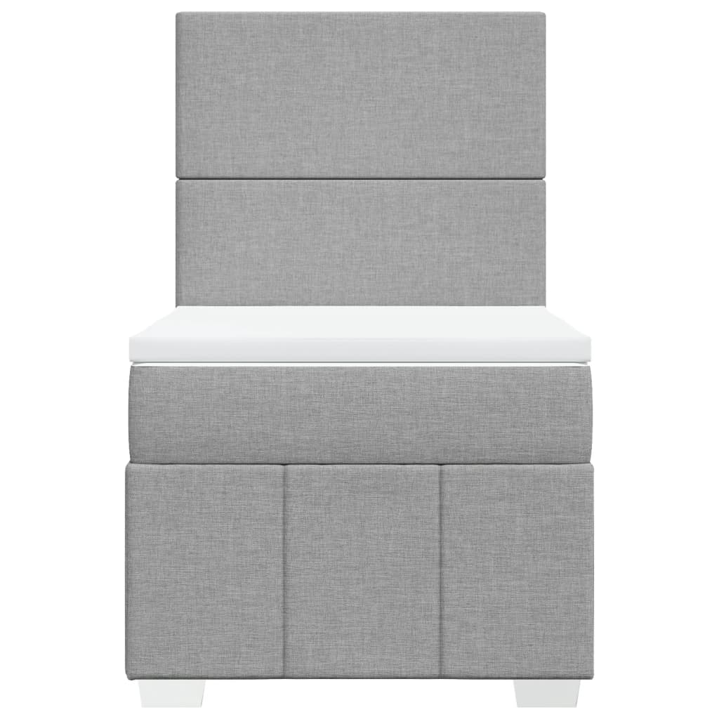 Boxspring met matras stof lichtgrijs 80x200 cm – afbeelding 4