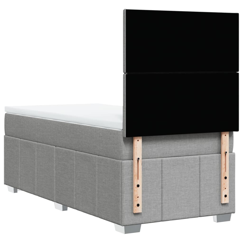 Boxspring met matras stof lichtgrijs 80x200 cm – afbeelding 6