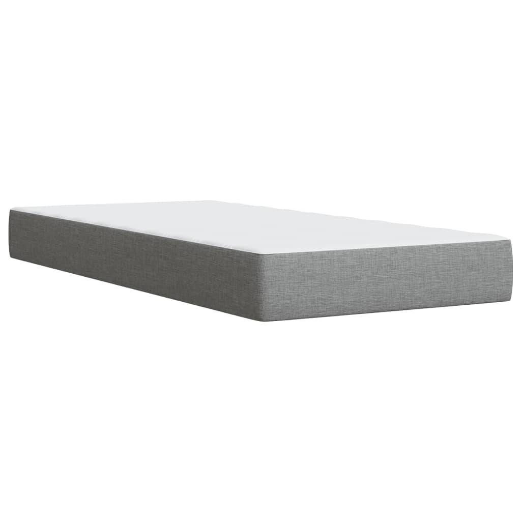 Boxspring met matras stof lichtgrijs 80x200 cm – afbeelding 9