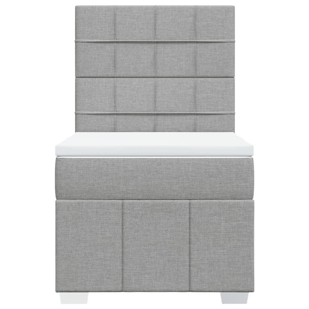 Boxspring met matras stof lichtgrijs 80x200 cm – afbeelding 4