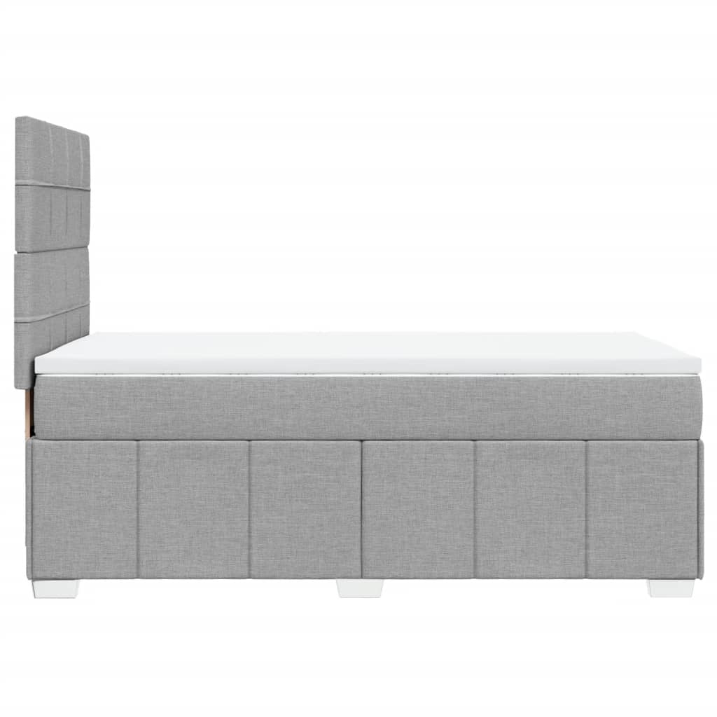 Boxspring met matras stof lichtgrijs 80x200 cm – afbeelding 5