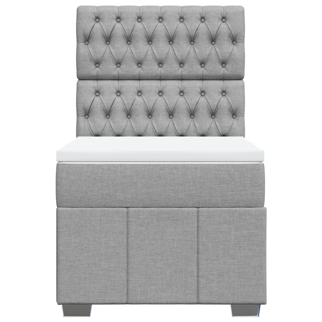 Boxspring met matras stof lichtgrijs 80x200 cm – afbeelding 4