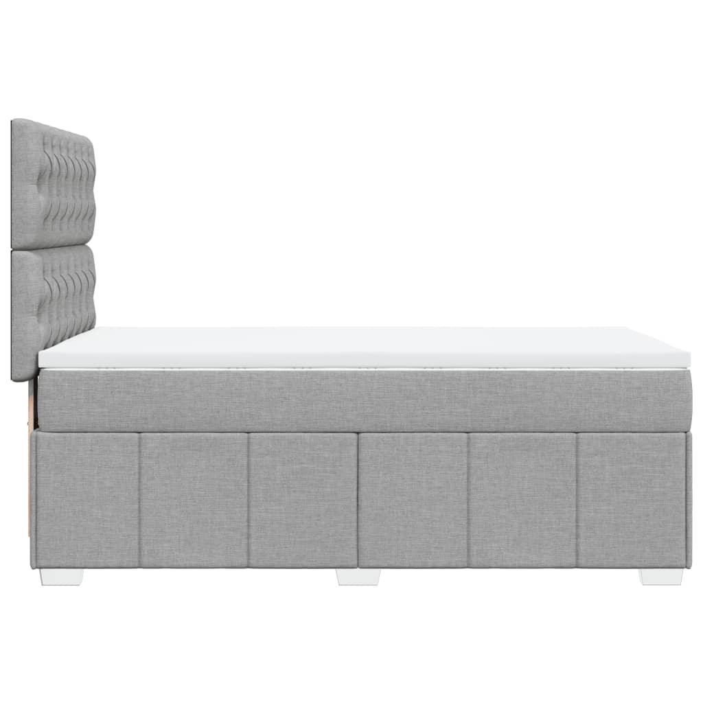 Boxspring met matras stof lichtgrijs 80x200 cm – afbeelding 5