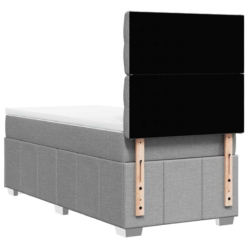 Boxspring met matras stof lichtgrijs 80x200 cm – afbeelding 6
