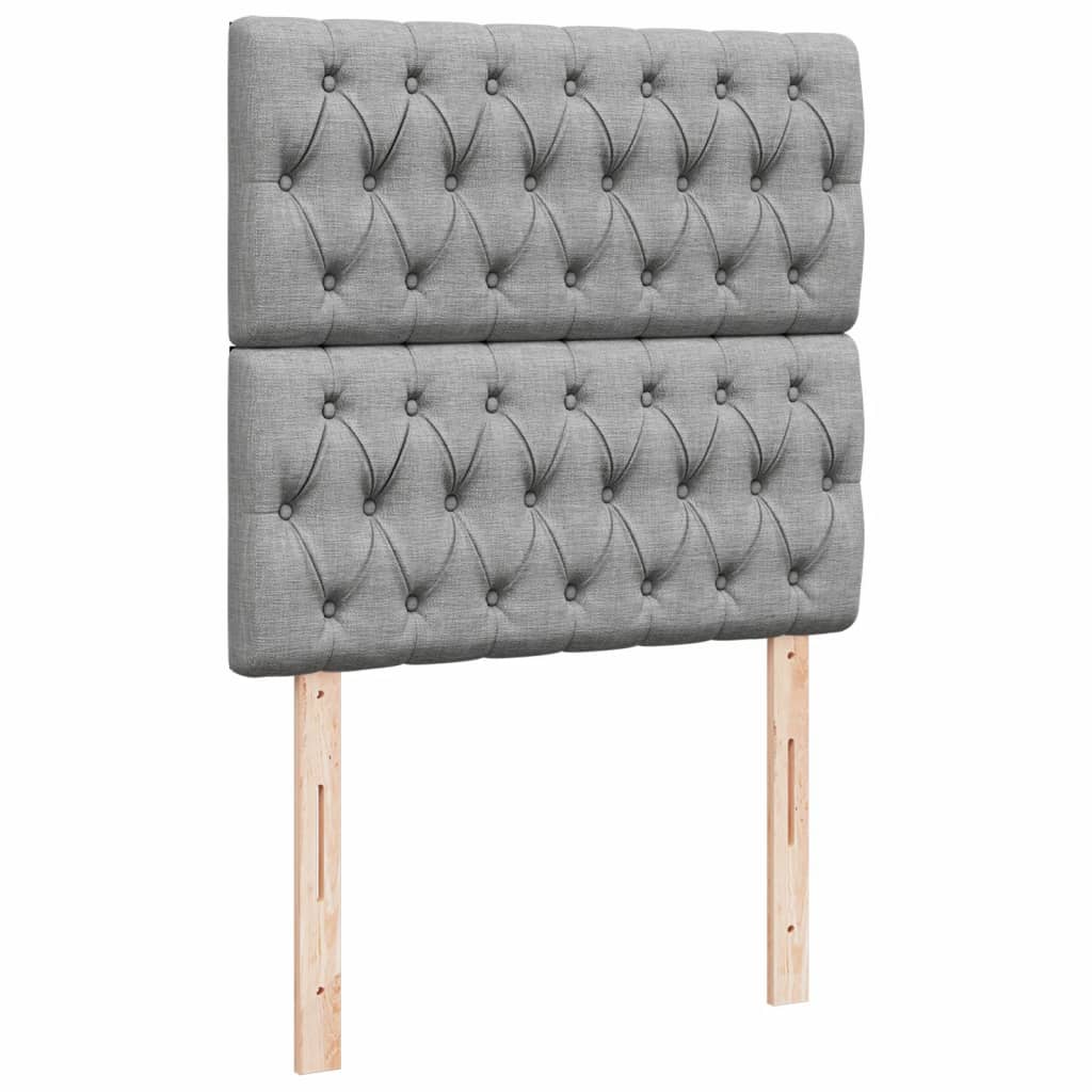 Boxspring met matras stof lichtgrijs 80x200 cm – afbeelding 7