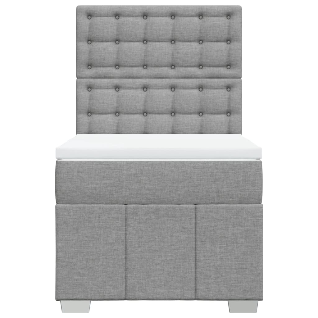 Boxspring met matras stof lichtgrijs 80x200 cm – afbeelding 4