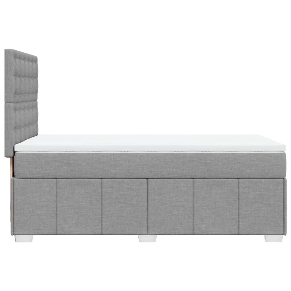 Boxspring met matras stof lichtgrijs 80x200 cm – afbeelding 5