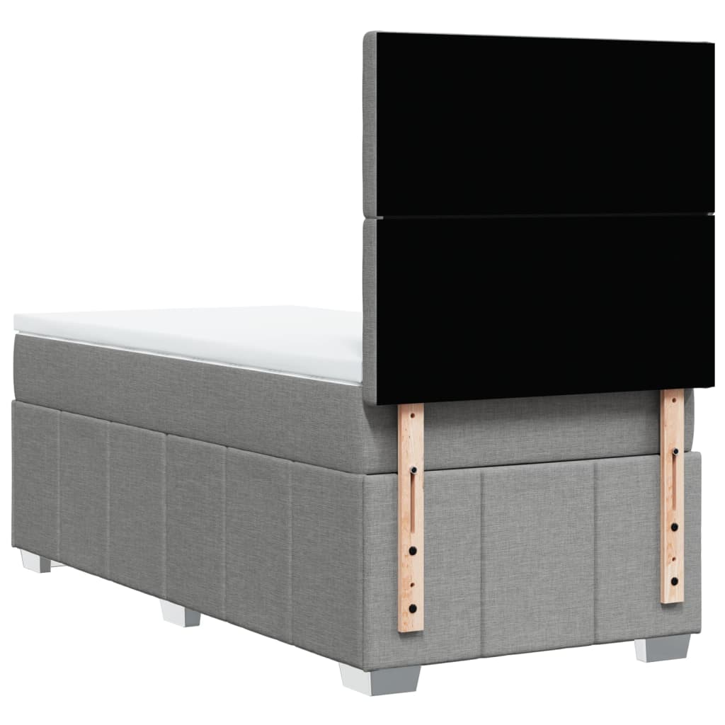 Boxspring met matras stof lichtgrijs 80x200 cm – afbeelding 6