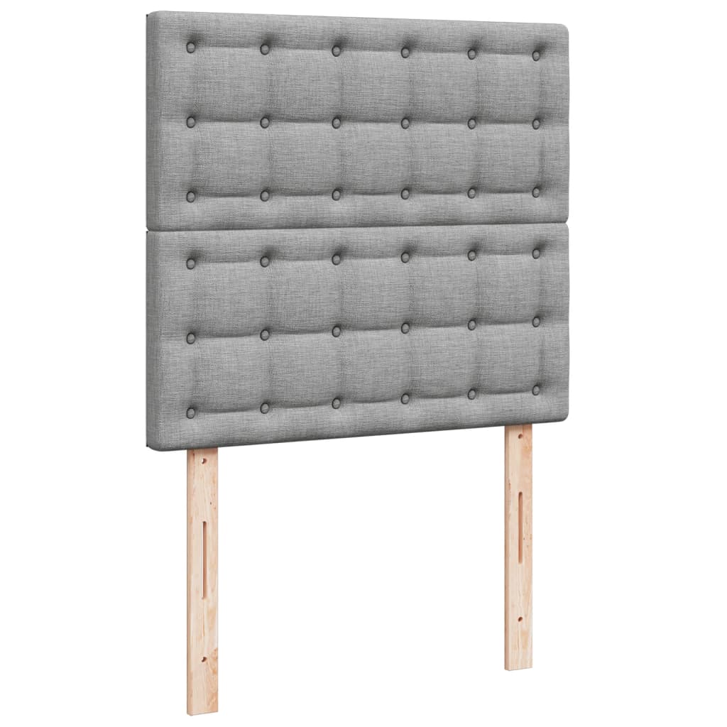 Boxspring met matras stof lichtgrijs 80x200 cm – afbeelding 7