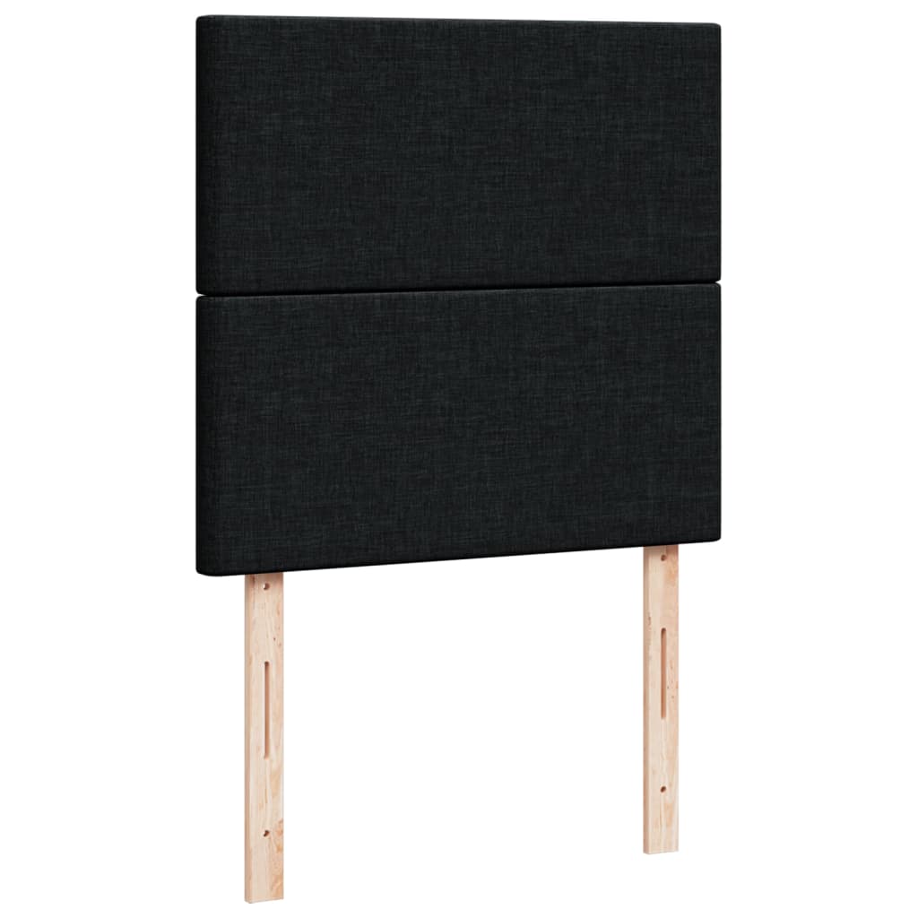 Boxspring met matras stof zwart 90x200 cm – afbeelding 7