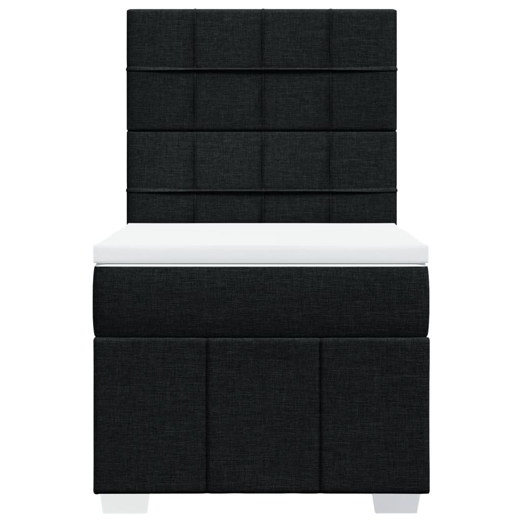 Boxspring met matras stof zwart 90x200 cm – afbeelding 4