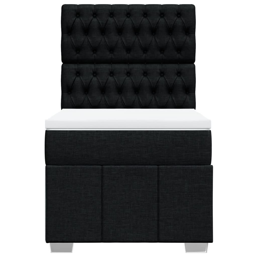 Boxspring met matras stof zwart 90x200 cm – afbeelding 4