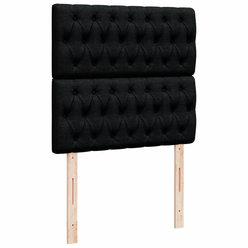 Boxspring met matras stof zwart 90x200 cm – afbeelding 7