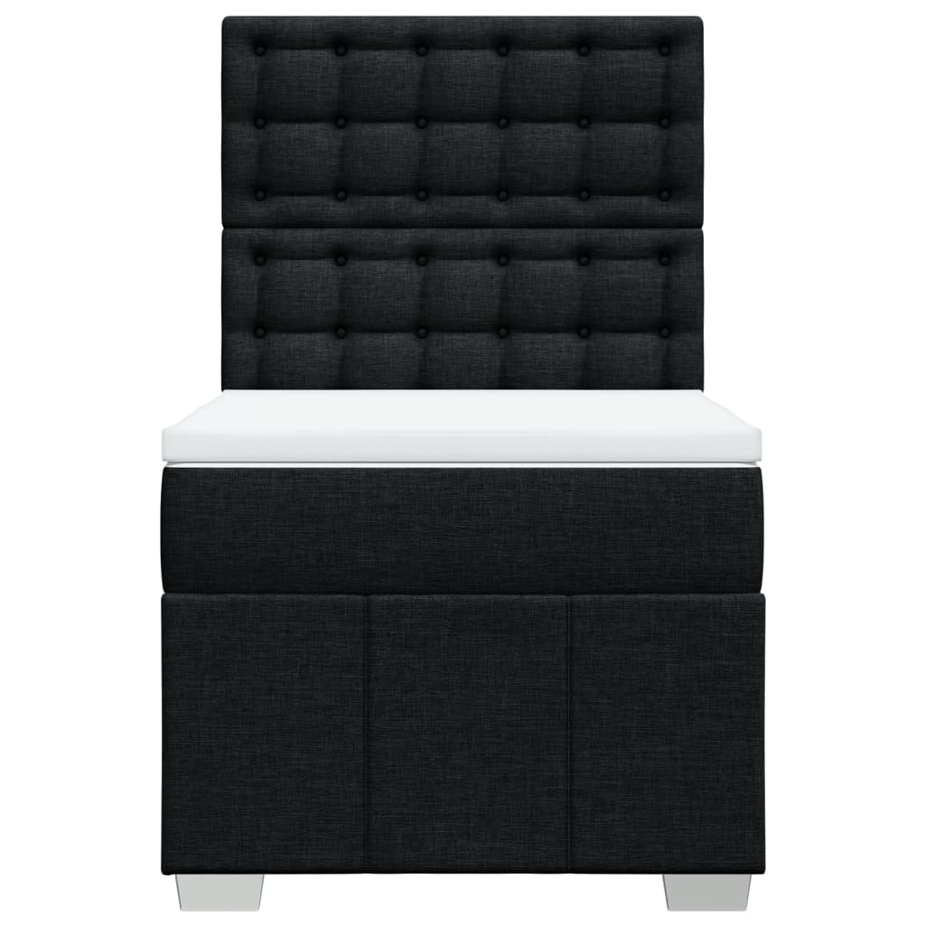 Boxspring met matras stof zwart 90x200 cm – afbeelding 4