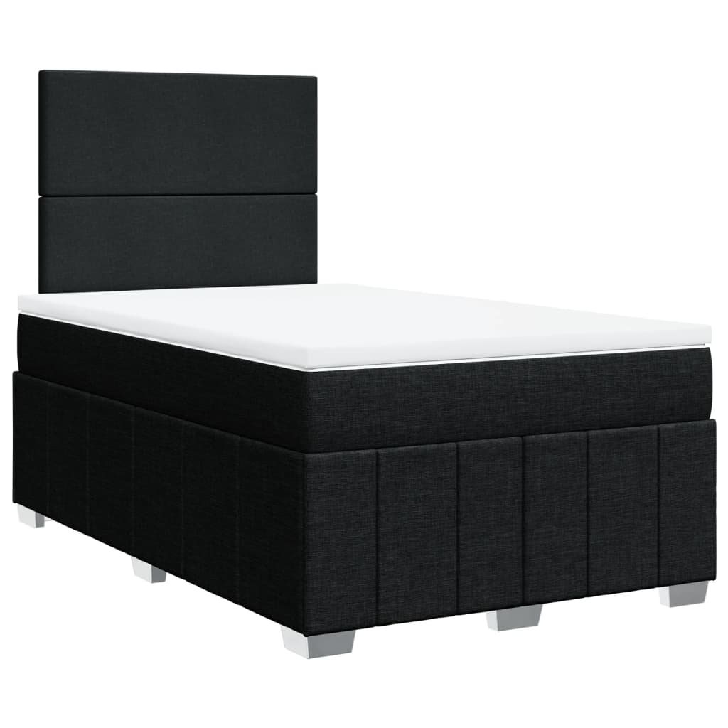 Boxspring met matras stof zwart 120x190 cm – afbeelding 2