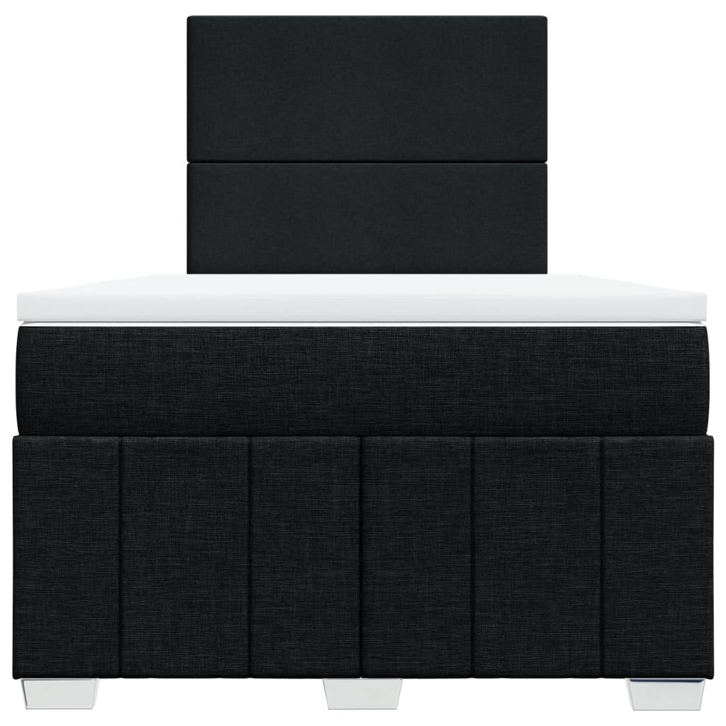 Boxspring met matras stof zwart 120x190 cm – afbeelding 4