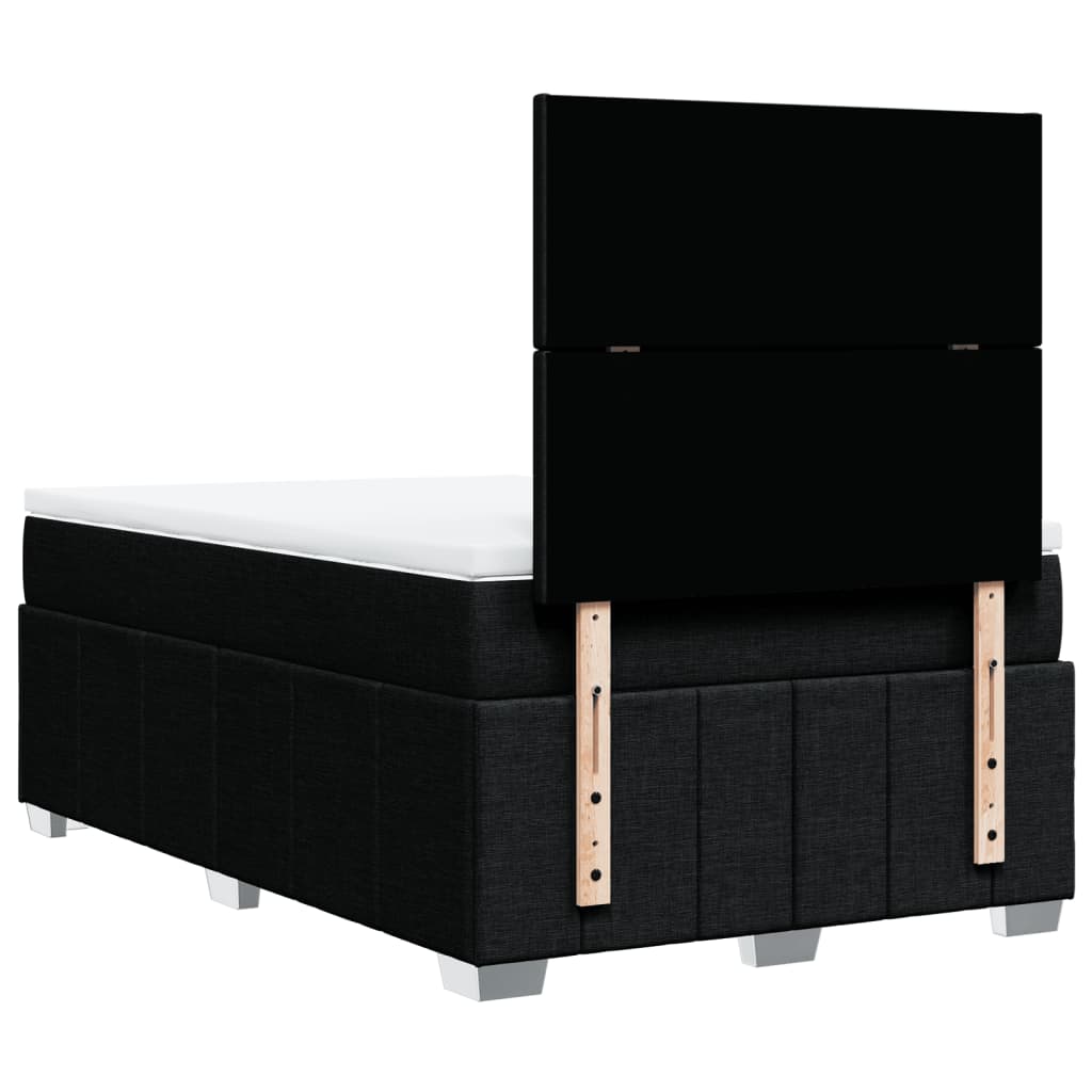 Boxspring met matras stof zwart 120x190 cm – afbeelding 6