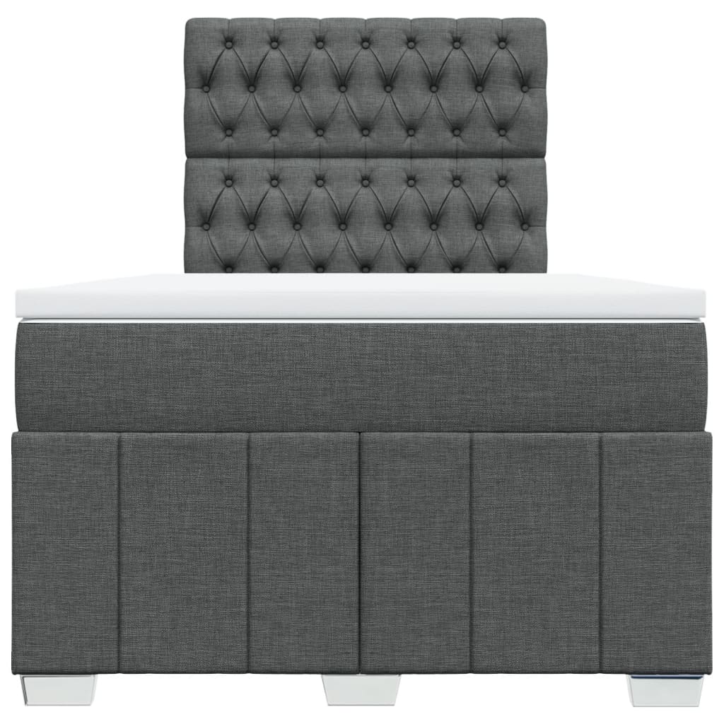 Boxspring met matras stof donkergrijs 120x190 cm – afbeelding 4