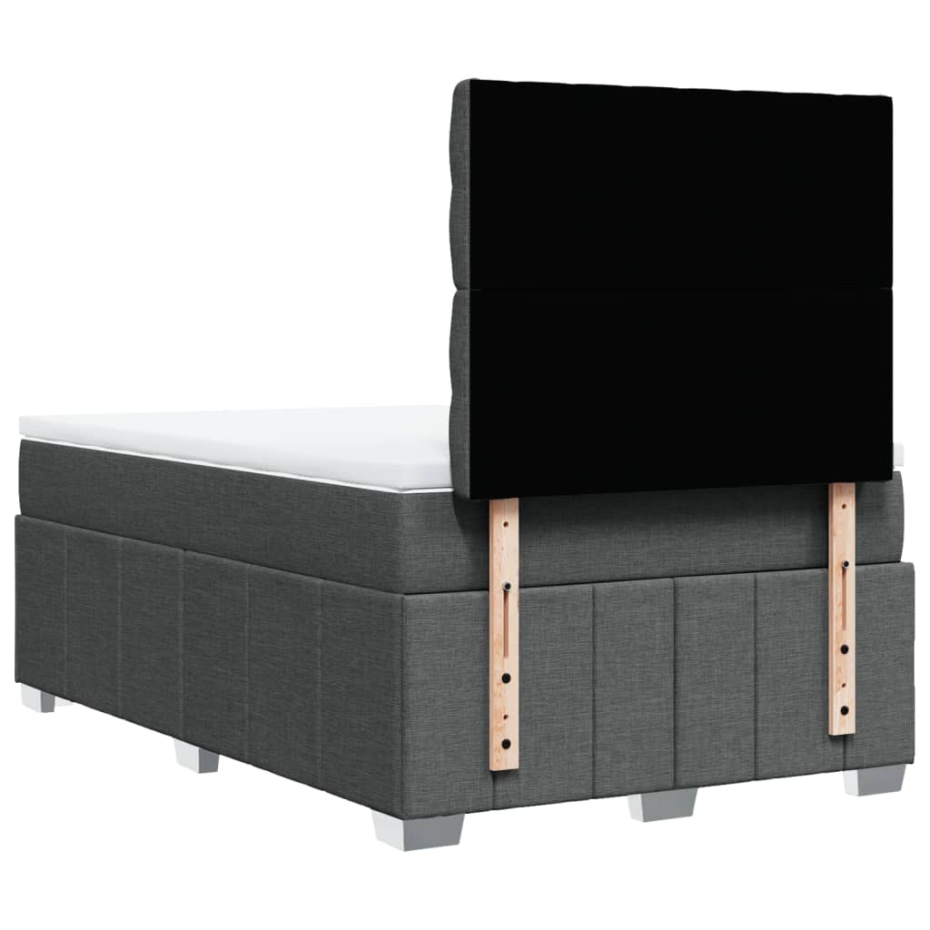 Boxspring met matras stof donkergrijs 120x190 cm – afbeelding 6