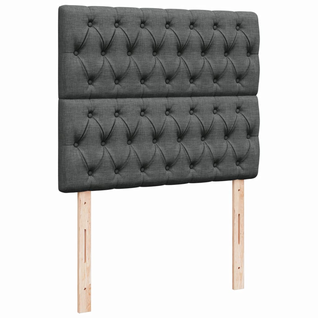 Boxspring met matras stof donkergrijs 120x190 cm – afbeelding 7