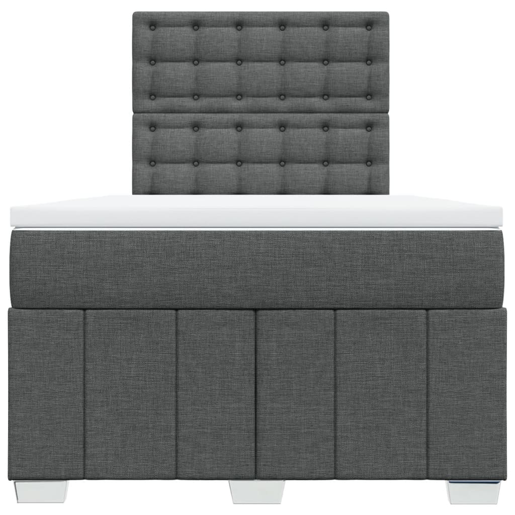 Boxspring met matras stof donkergrijs 120x190 cm – afbeelding 4