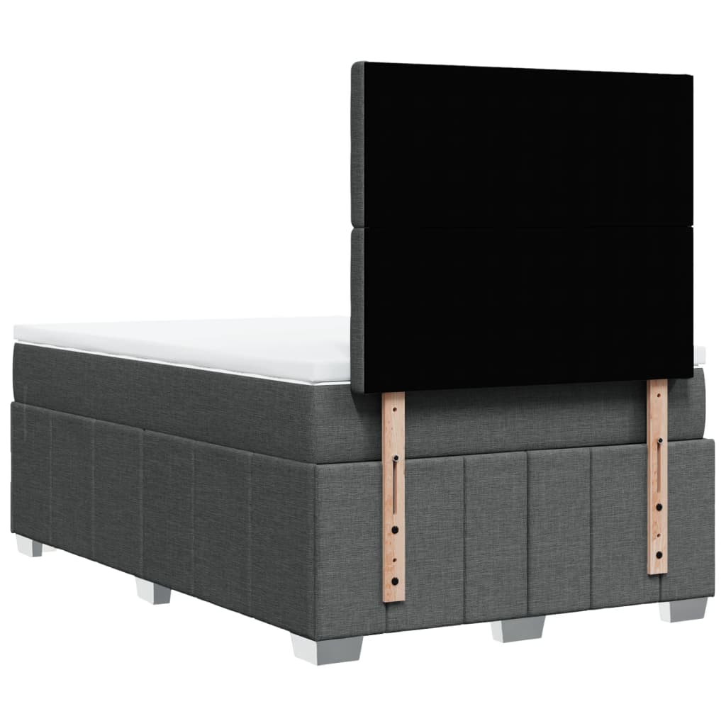 Boxspring met matras stof donkergrijs 120x190 cm – afbeelding 6