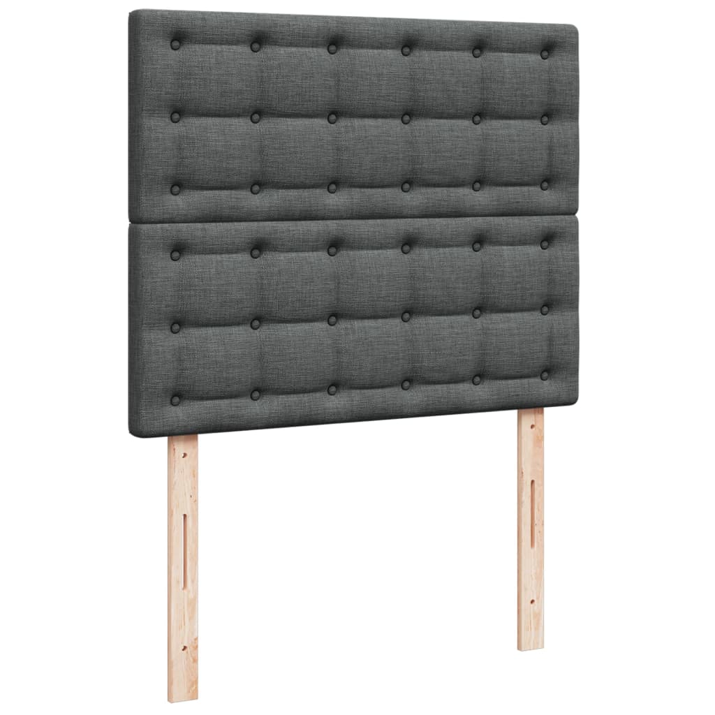 Boxspring met matras stof donkergrijs 120x190 cm – afbeelding 7