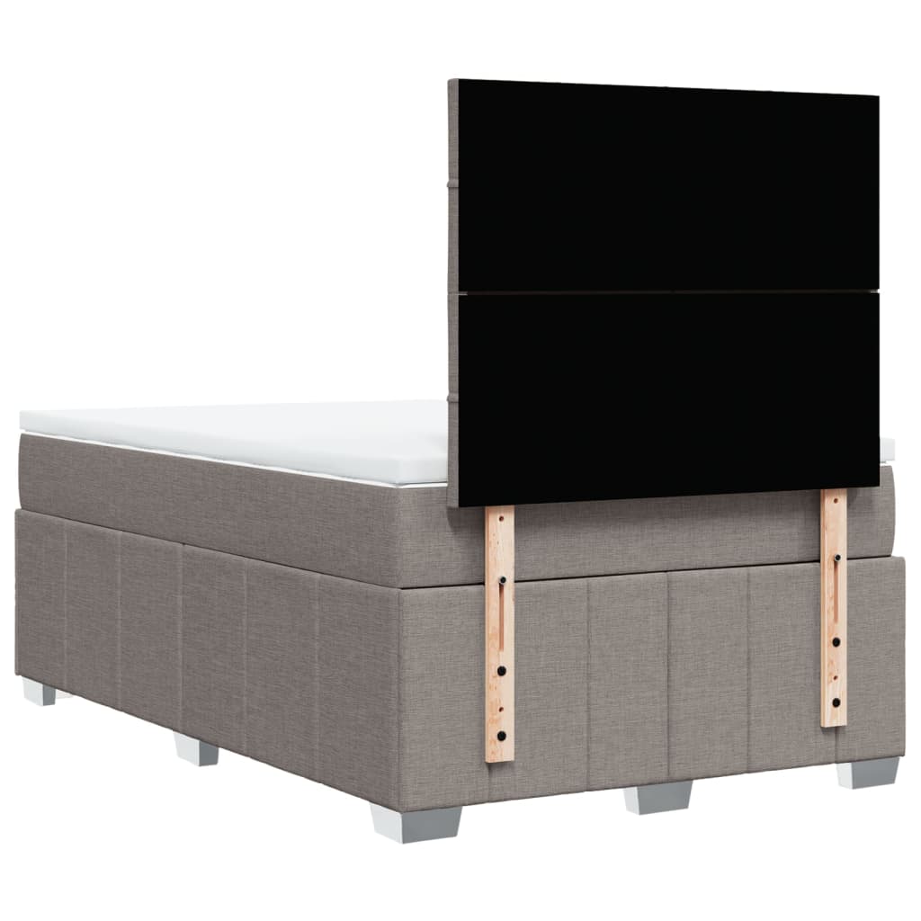 Boxspring met matras stof taupe 120x200 cm – afbeelding 6