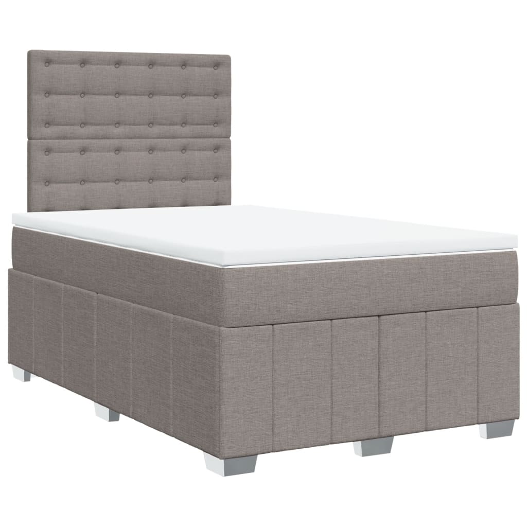Boxspring met matras stof taupe 120x200 cm – afbeelding 2