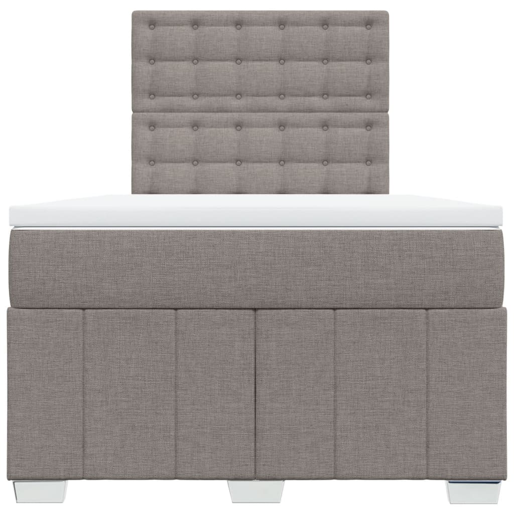Boxspring met matras stof taupe 120x200 cm – afbeelding 4