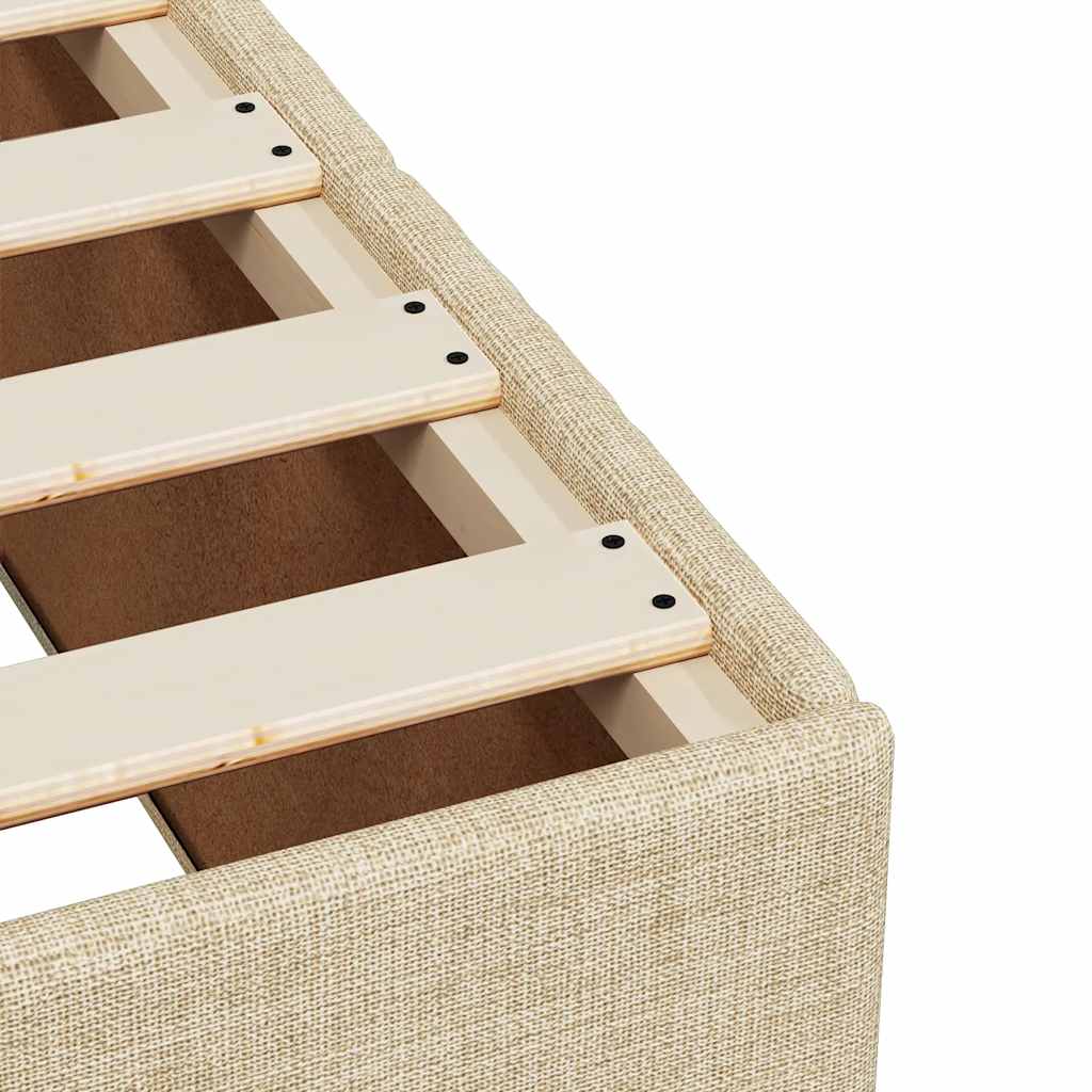 Boxspring met matras stof crèmekleurig 140x190 cm – afbeelding 11