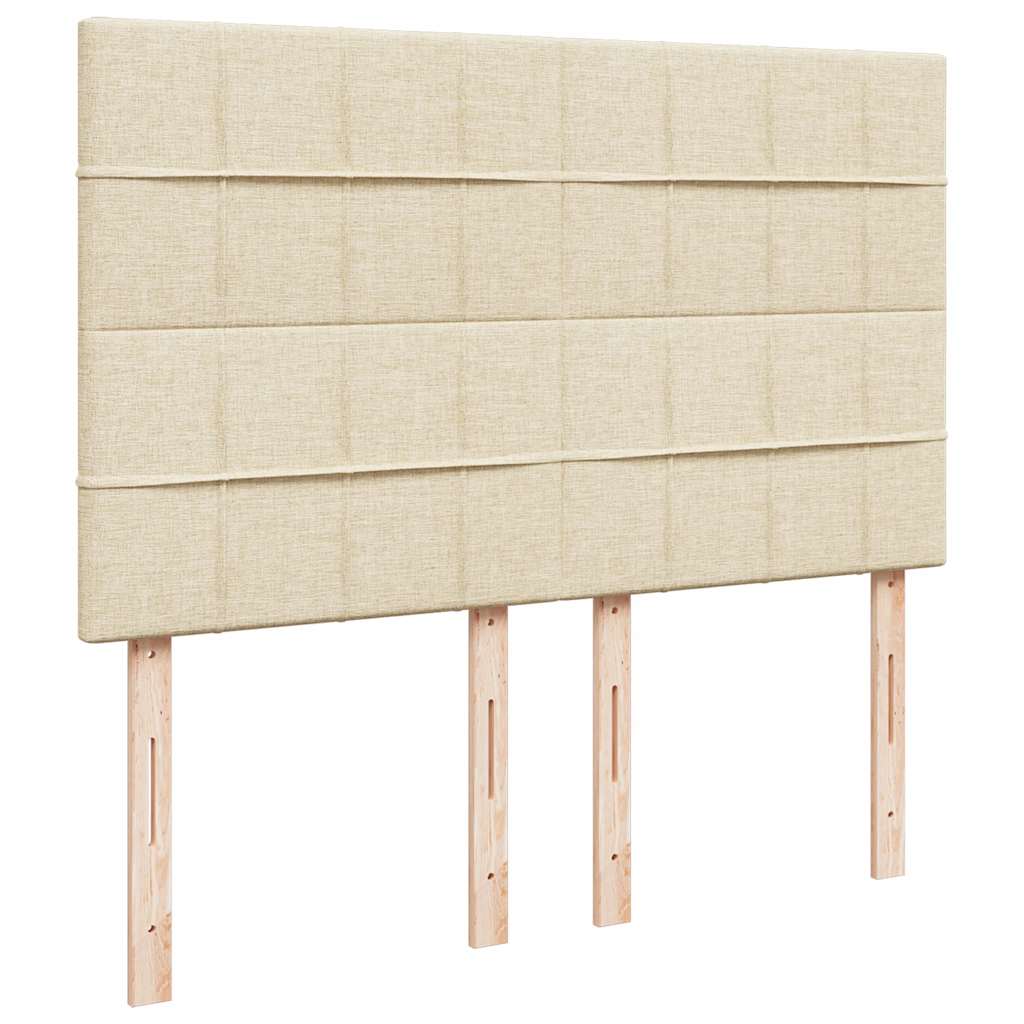 Boxspring met matras stof crèmekleurig 140x190 cm – afbeelding 7
