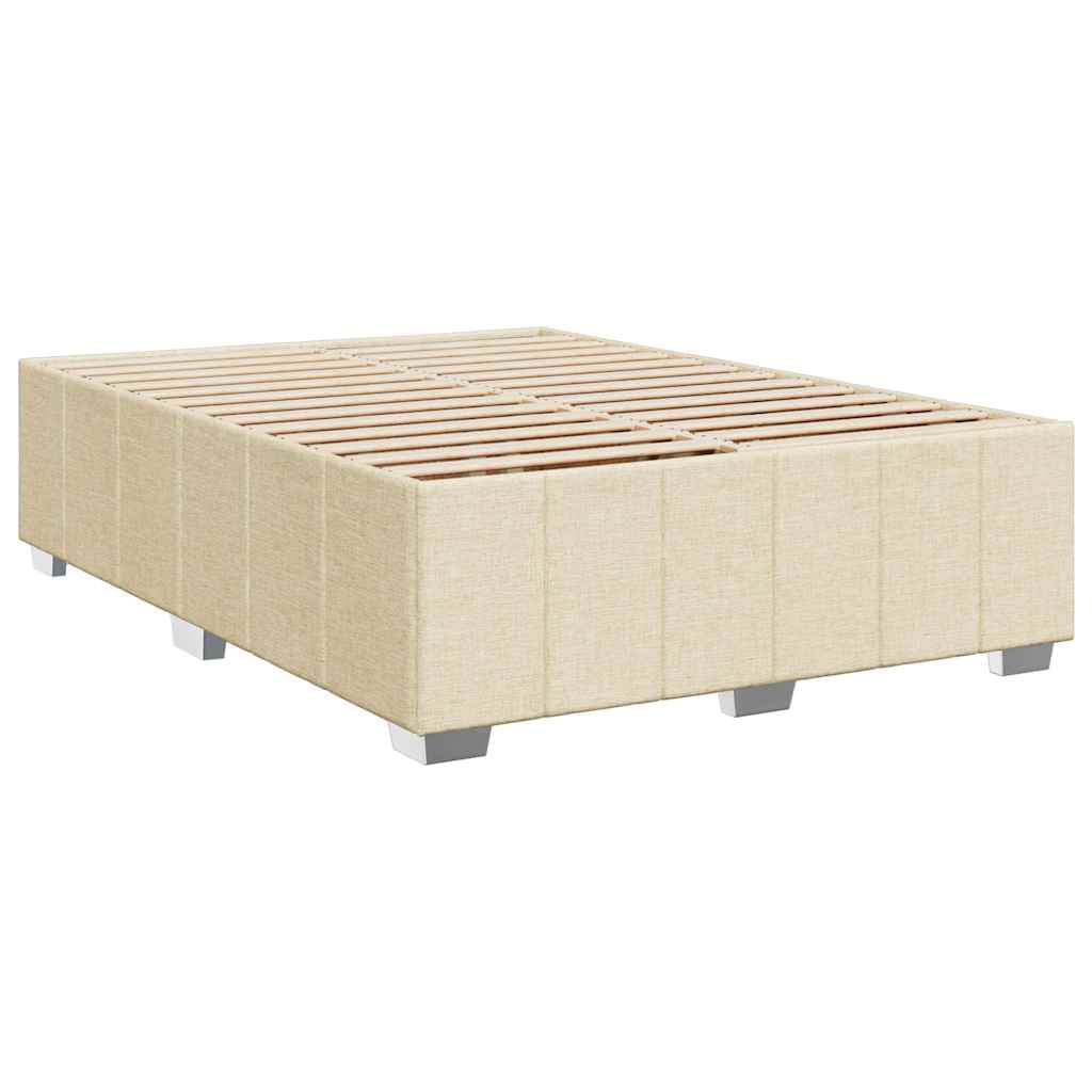 Boxspring met matras stof crèmekleurig 140x190 cm – afbeelding 8