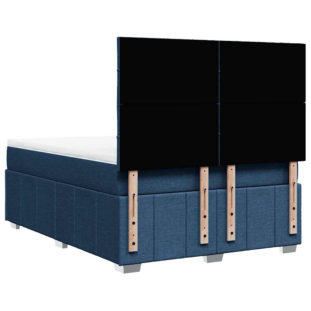 Boxspring met matras stof blauw 140x190 cm – afbeelding 6