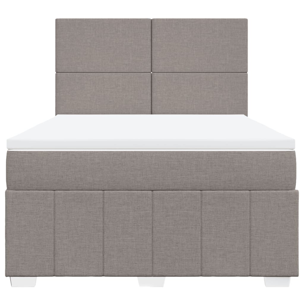 Boxspring met matras stof taupe 160x200 cm – afbeelding 4