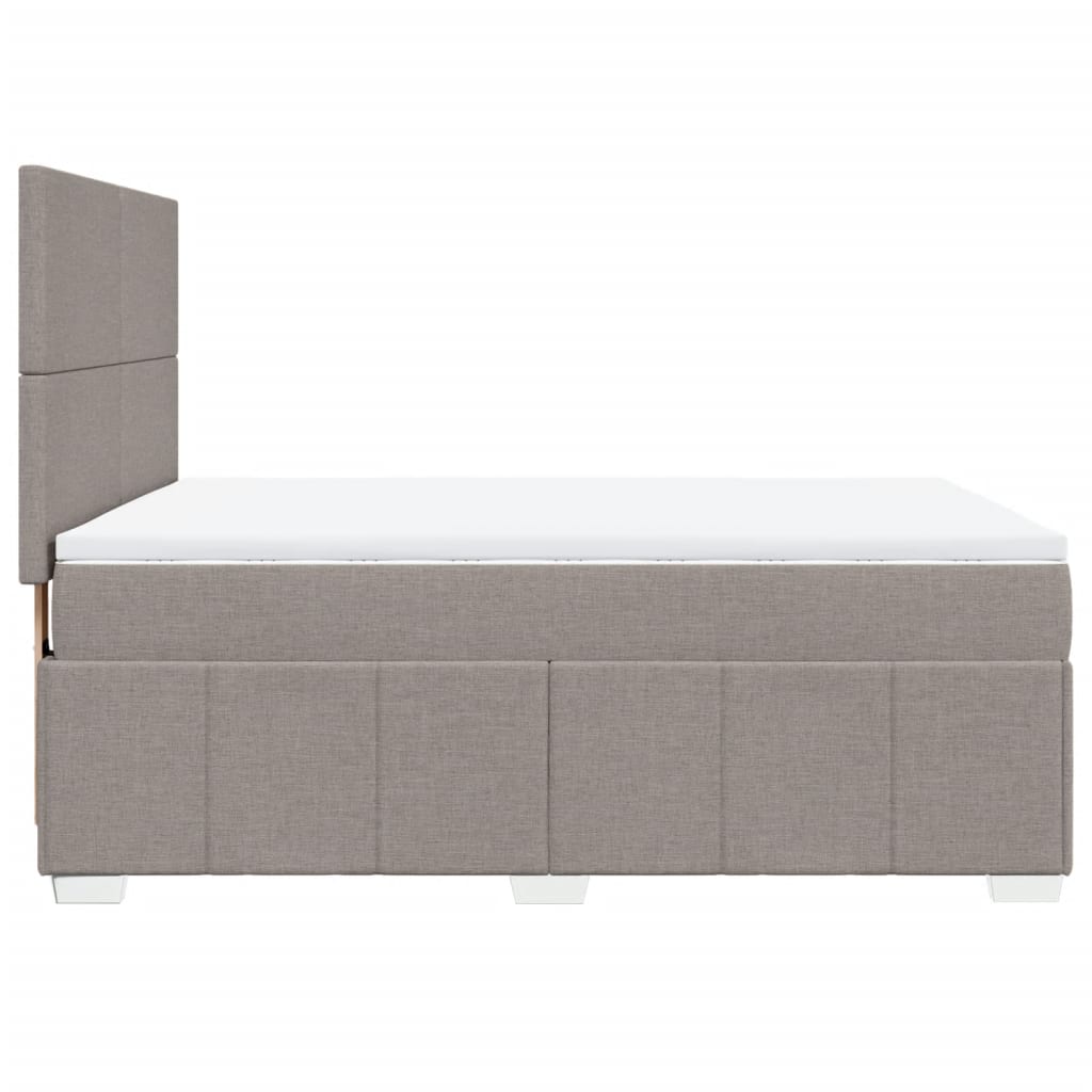 Boxspring met matras stof taupe 160x200 cm – afbeelding 5