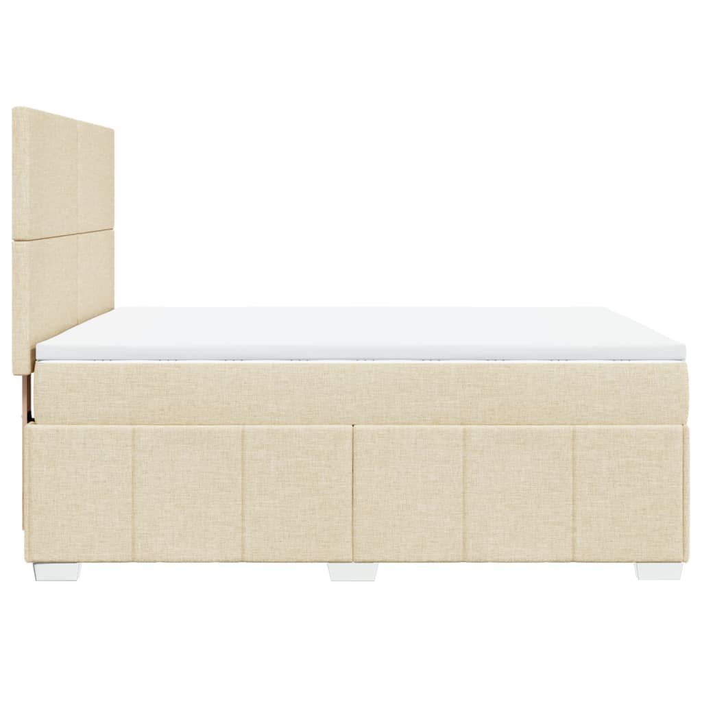 Boxspring met matras stof crèmekleurig 160x200 cm – afbeelding 5