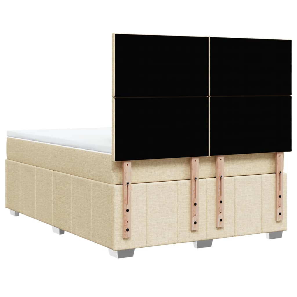 Boxspring met matras stof crèmekleurig 160x200 cm – afbeelding 6