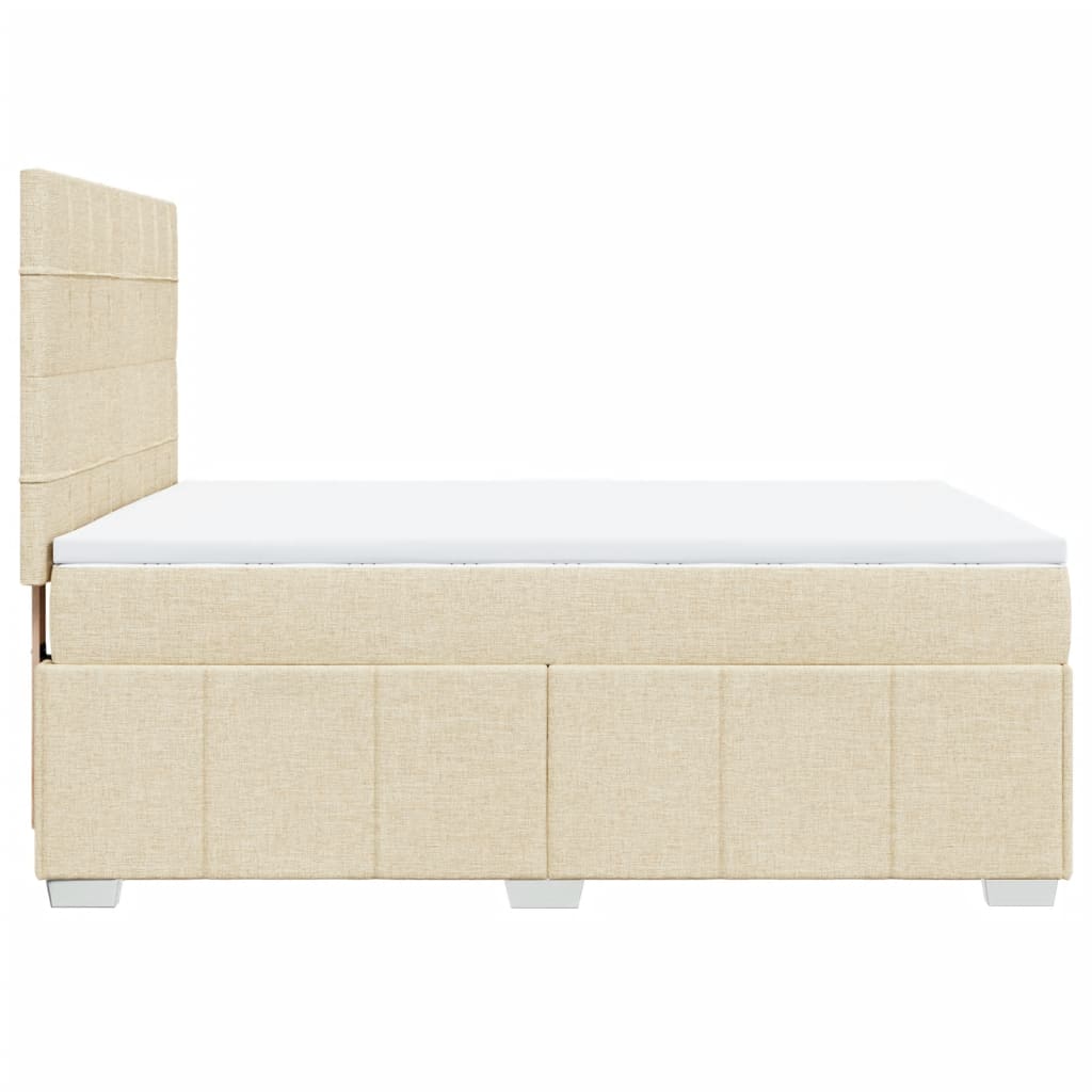 Boxspring met matras stof crèmekleurig 160x200 cm – afbeelding 5