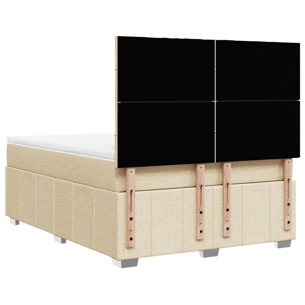 Boxspring met matras stof crèmekleurig 160x200 cm – afbeelding 6