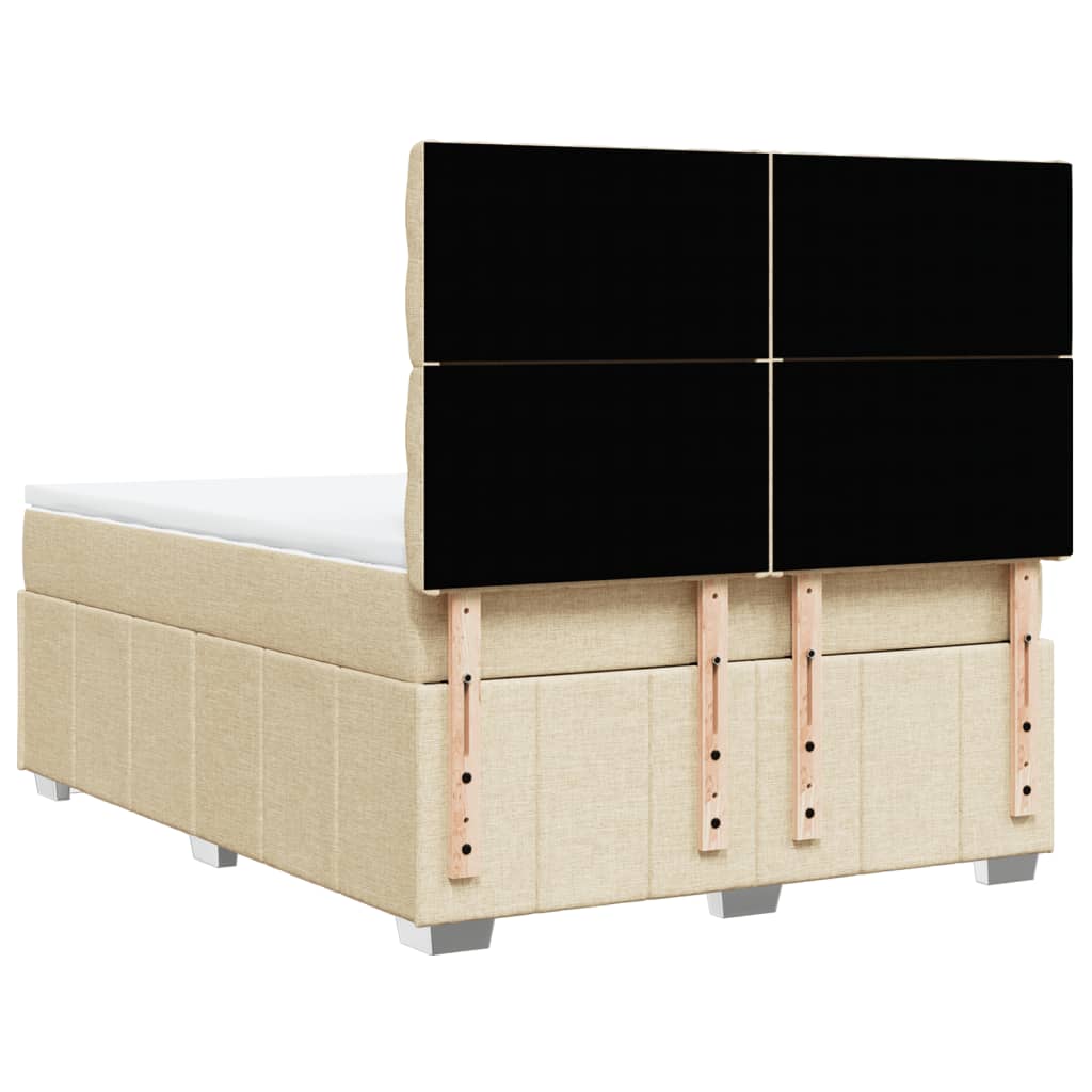 Boxspring met matras stof crèmekleurig 160x200 cm – afbeelding 6