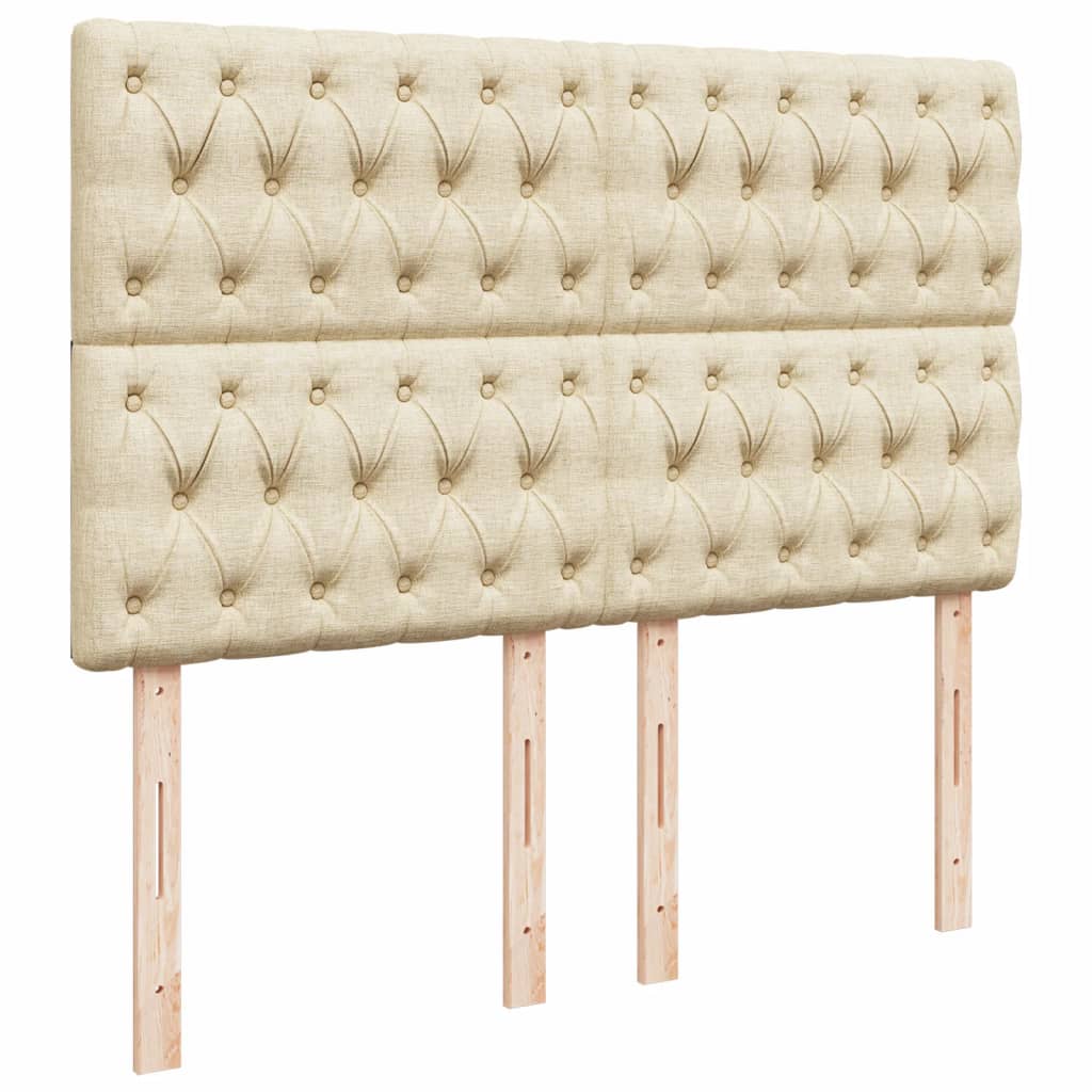 Boxspring met matras stof crèmekleurig 160x200 cm – afbeelding 7
