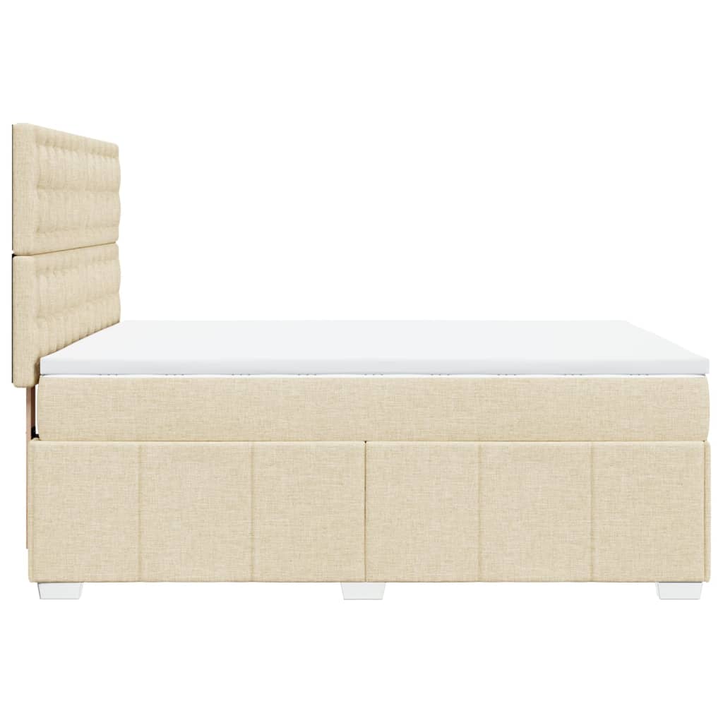 Boxspring met matras stof crèmekleurig 160x200 cm – afbeelding 5