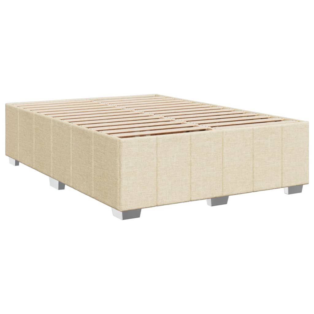 Boxspring met matras stof crèmekleurig 160x200 cm – afbeelding 8