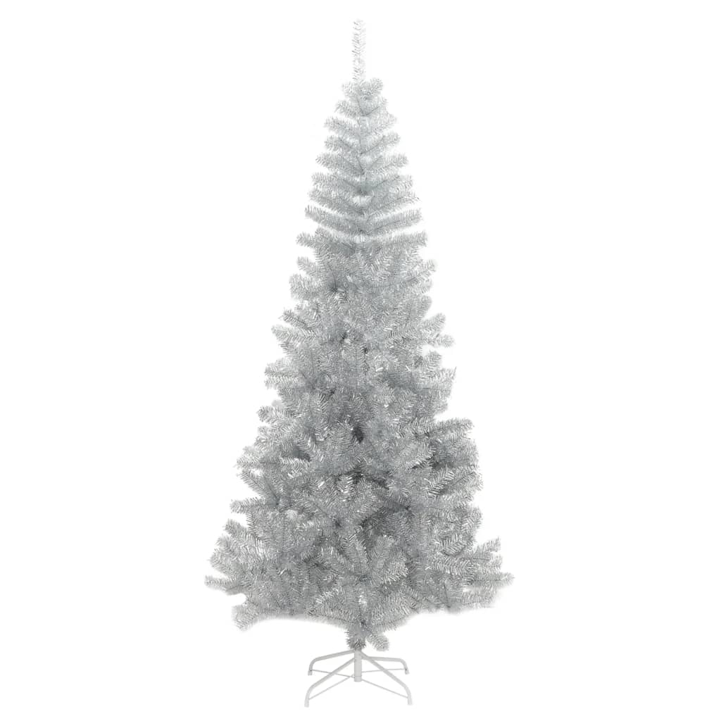 Kunstkerstboom met standaard 240 cm PET zilverkleurig – afbeelding 2