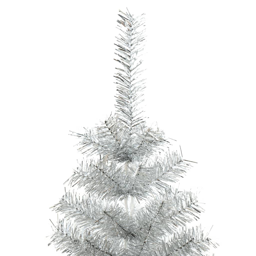 Kunstkerstboom met standaard 240 cm PET zilverkleurig – afbeelding 3