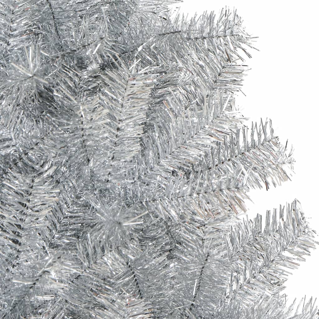 Kunstkerstboom met standaard 240 cm PET zilverkleurig – afbeelding 4